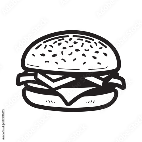  Burger Food icon white background vector design.