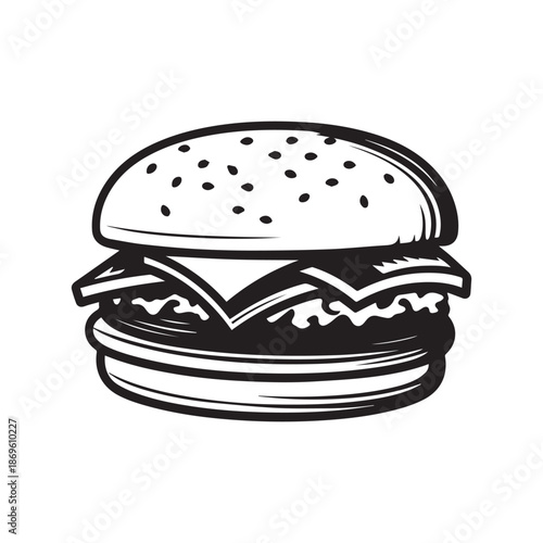  Burger Food icon white background vector design.