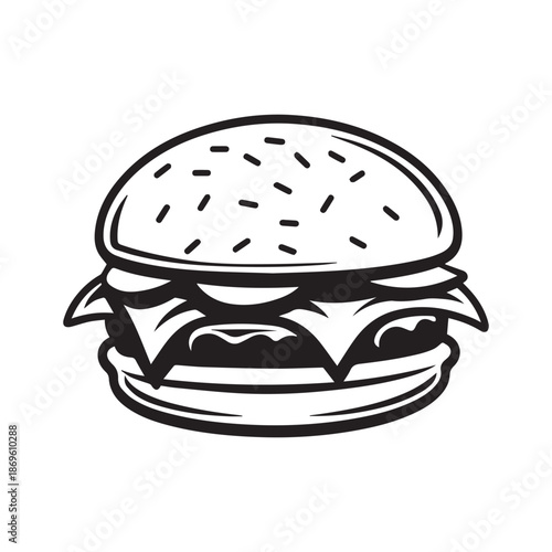  Burger Food icon white background vector design.