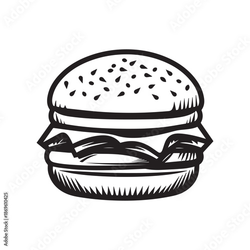  Burger Food icon white background vector design.