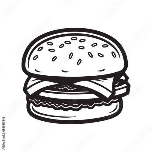  Burger Food icon white background vector design.