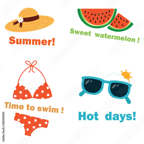 A cute set of summer stickers.