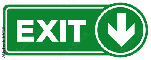 Exit Right Arrow Down Symbol Sign, Vector Illustration, Isolate On White Background Label. EPS10