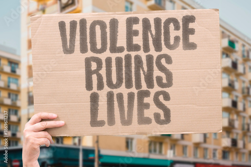 Canvas Print "Violence Ruins Lives" Armed conflicts destroy families and communities