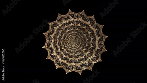 Ramadan Kareem Islamic Luxury mandala animation on black background