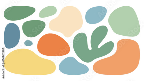 Abstract colorful shapes and forms in a modern illustration style