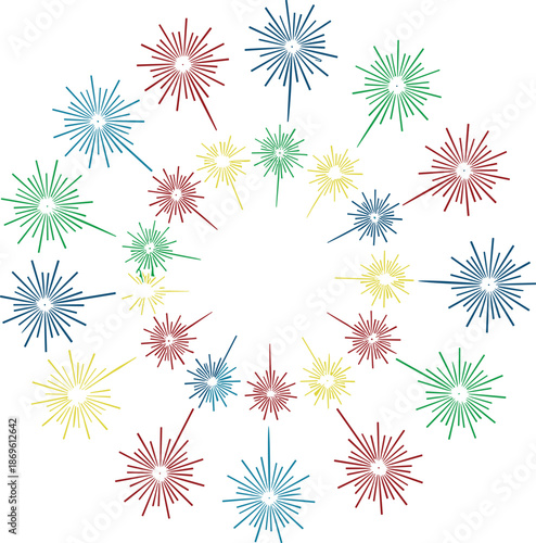 Vibrant colorful fireworks exploding in celebration