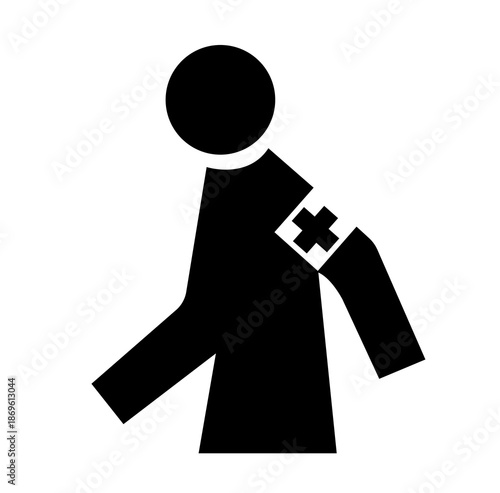Manned First Aid Station Black Icon, Vector Illustration, Isolate On White Background Label.EPS10