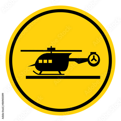 Helicopter Pad Symbol Sign, Vector Illustration, Isolate On White Background Label.EPS10