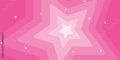 Beautiful background pink stars with sparkles. Vector illustration