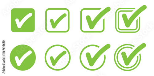 Variety simple clean checkmark element design set