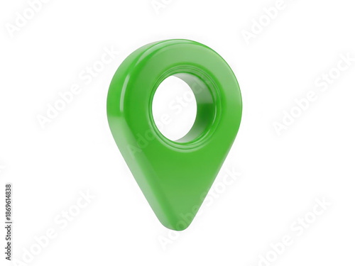 Green location marker icon isolated on transparent background