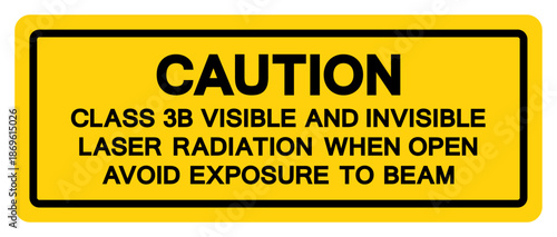 Caution Class 3B Visible And Invisible Laser Radiation Symbol Sign,Vector Illustration, Isolate On White Background Label.EPS10