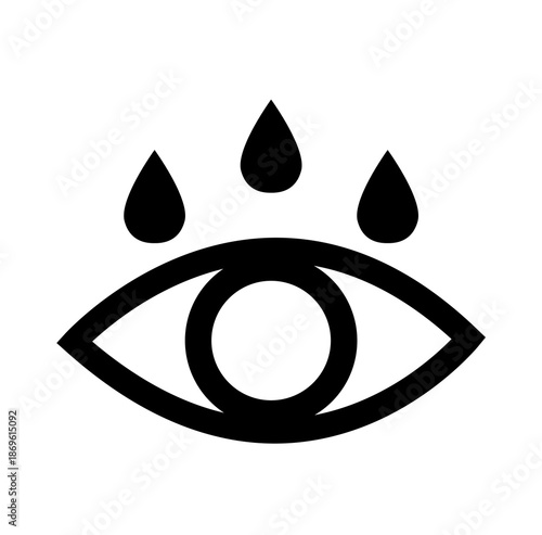  Eye Wash Black Icon, Vector Illustration, Isolate On White Background Label.EPS10