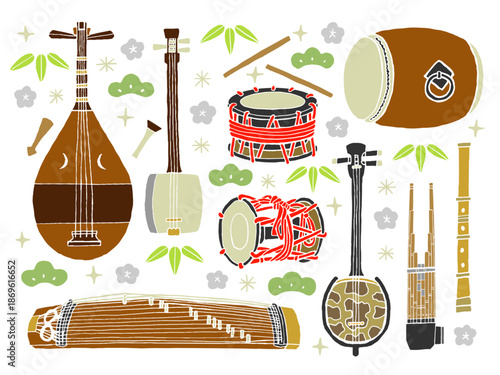和楽器イメージのイラスト