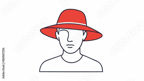 man with red hat