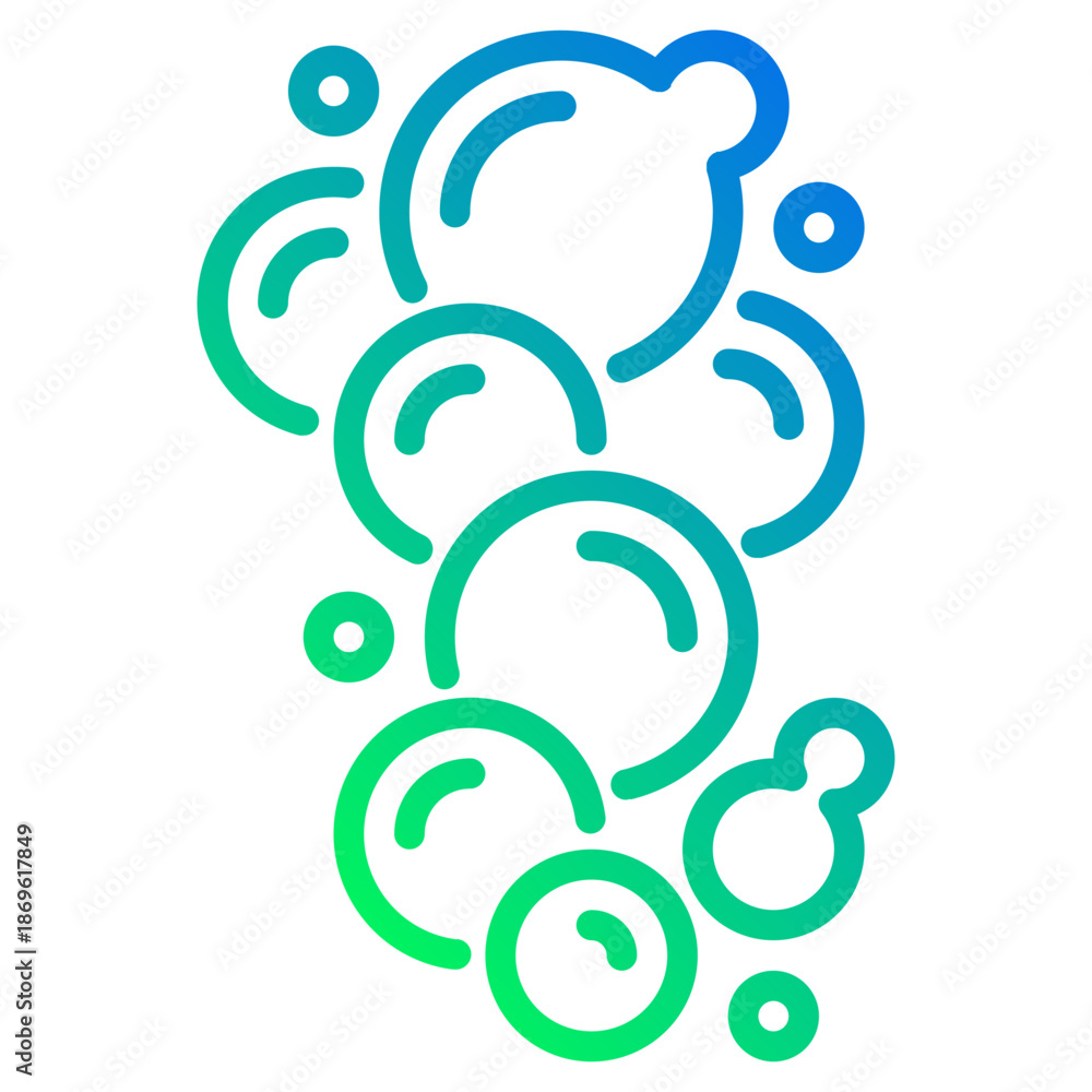 Fototapeta premium Underwater bubbles. This is a vector single icon with a dashed line gradient style. It is suitable for various purposes, including website design, mobile app design, and logo design.