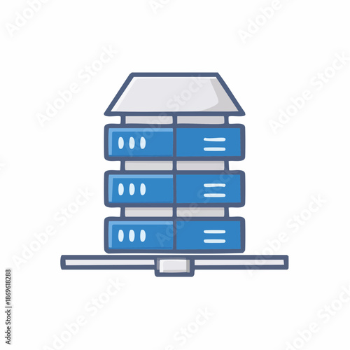Server Stack Icon Data Center IT Technology Computer Database Connection