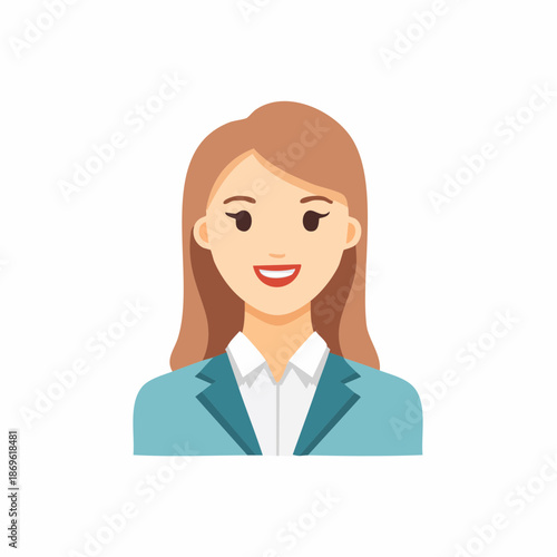 Smiling Woman with Brown Hair in Business Suit Portrait, Upbeat Professional
