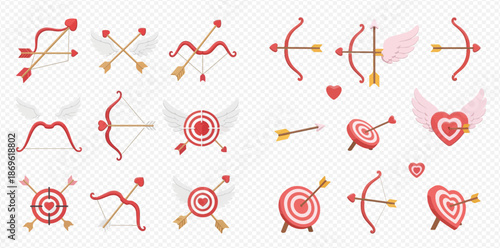 Valentine's Day Cupid Bows and Arrows with Heart Targets Collection.