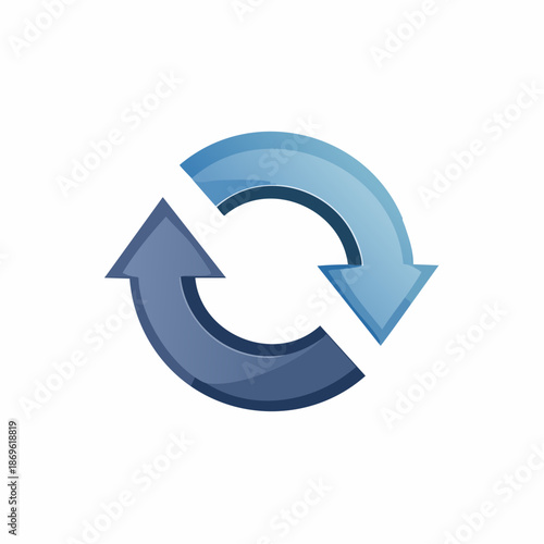 Circular Arrows Direction Blue Concept Recurrence Symbol Process Flow Reload Refresh Sync Cycle