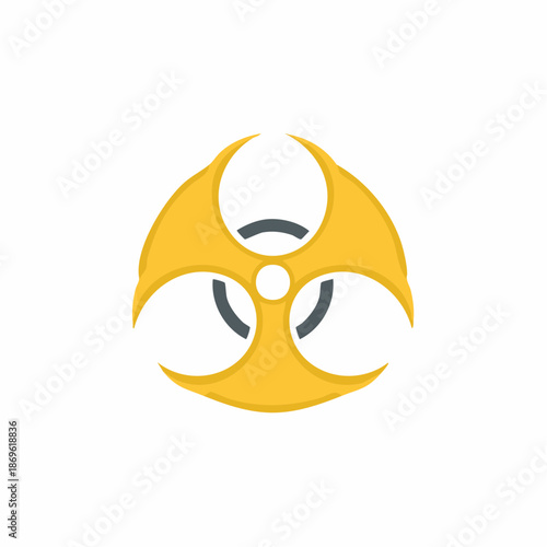 Biohazard warning symbol denoting hazardous biological substances and infectious agents for safety and health, vector graphic.