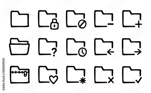 set of file folder archive directory zip storage icons
