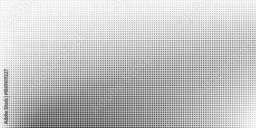 Dotted halftone gradient texture. Fading polka dot background. Repeated dots gradation pattern background. Black vanishing comic pop art overlay backdrop. Halftone raster effect wallpaper. Vector