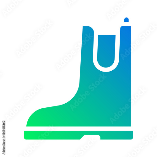 Fishing boots. This is a vector single icon with a solid gradient style. It is suitable for various purposes, including website design, mobile app design, and logo design.