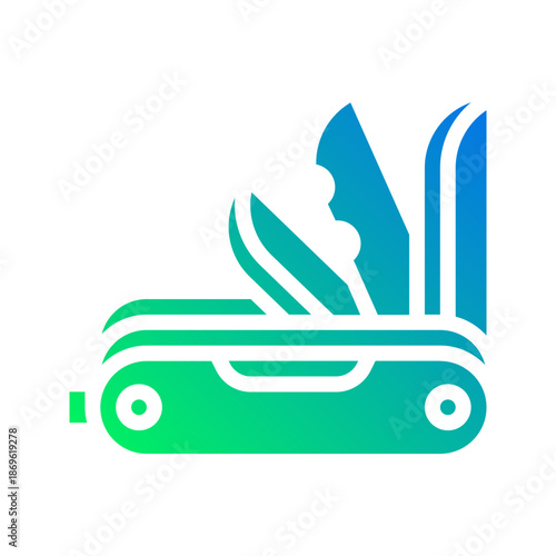 Fishing knife. This is a vector single icon with a solid gradient style. It is suitable for various purposes, including website design, mobile app design, and logo design.