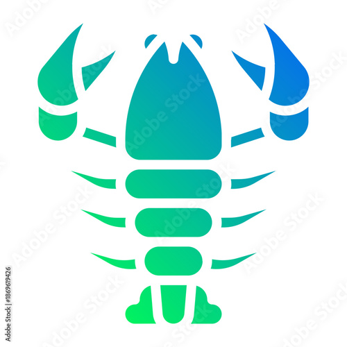 Lobster. This is a vector single icon with a solid gradient style. It is suitable for various purposes, including website design, mobile app design, and logo design.