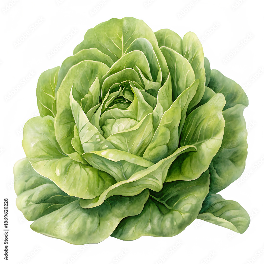 Obraz premium Fresh green cabbage head isolated