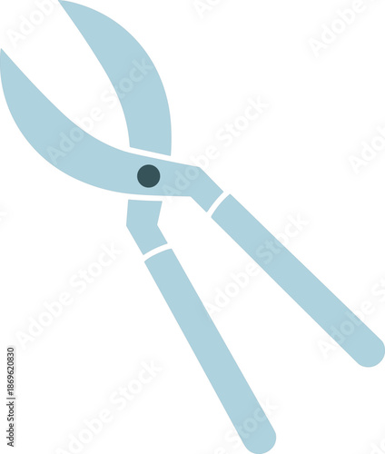 Pruning shears icon for gardening landscaping horticulture backyard maintenance plant care agriculture and professional garden tool equipment design,