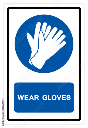 Wear Gloves Protection Symbol Sign ,Vector Illustration, Isolate On White Background Label.EPS10