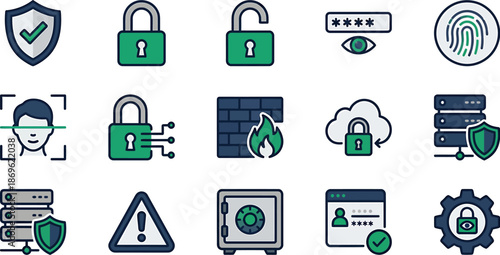 A detailed icon set featuring various graphic elements designed for versatile applications and customizable use on transparent background high quality professional