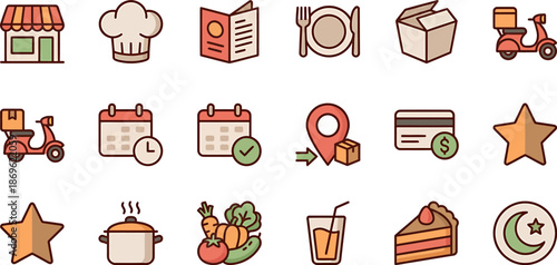 A detailed collection of various flat vector icons including shapes and symbols ideal for digital interfaces on transparent background high quality