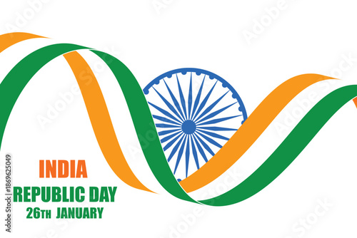 Indian Republic day 26 January. Vector illustration
Happy Republic Day of India tricolor background for 26 January