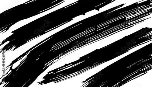 Abstract diagonal brushstrokes in black and white
