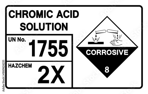 Chromic Acid Solution UN 1755 Symbol Sign, Vector Illustration, Isolate On White Background, Label.EPS10