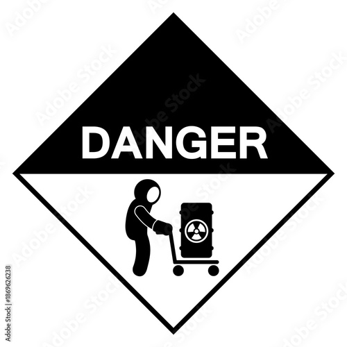 Danger Radioactive Area Symbol Sign, Vector Illustration, Isolate On White Background Label.EPS10