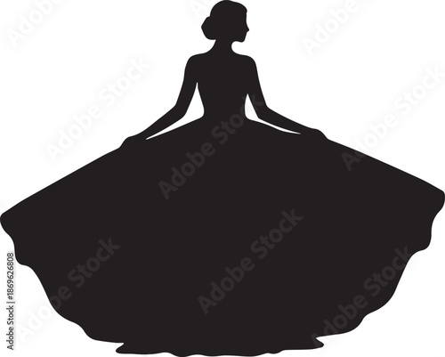 Elegant Woman Silhouettes | Female Figures in Gowns, Princess Dress Icons & Formal Fashion Pose