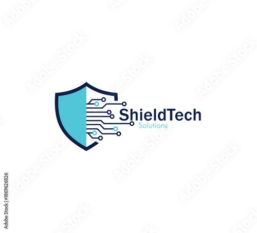 Free Download Tech Shield Logo Template – Cyber Security, Network Protection & IT Solutions Design - GFXLoad