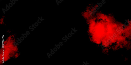 Abstract Cloud Texture with Dark Red and Black Fog Layers. smoke fog misty texture overlay on dark black. Rough red and dark watercolor brush drawn Smoke Overlays on black Background.
