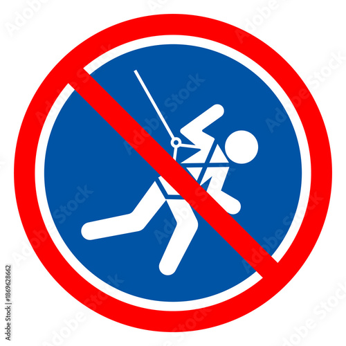 Body Harness And Lifeline Required Symbol Sign, Vector Illustration, Isolate On White Background Label. EPS10