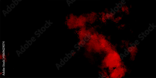Abstract Cloud Texture with Dark Red and Black Fog Layers. smoke fog misty texture overlay on dark black. Rough red and dark watercolor brush drawn Smoke Overlays on black Background.