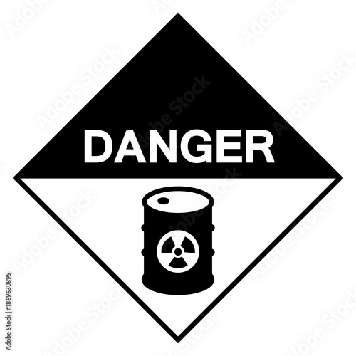 Danger Radioactive Area Symbol Sign, Vector Illustration, Isolate On White Background Label.EPS10