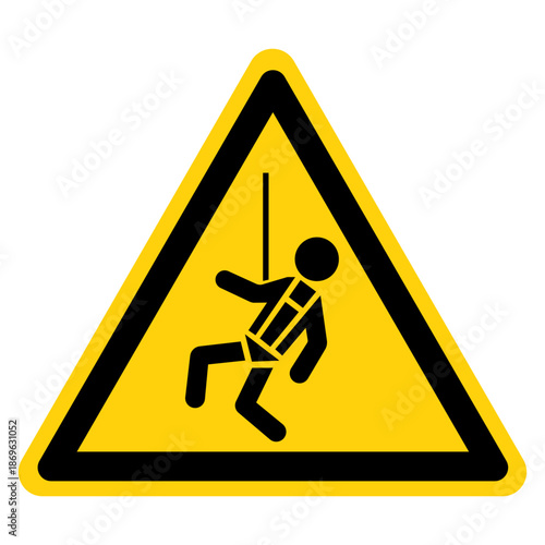 Safety Harness Required Symbol Sign, Vector Illustration, Isolated On White Background Label.EPS10