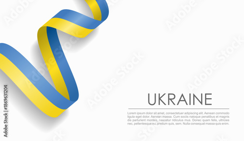 Ukrainian flag wavy ribbon, ideal for patriotic or cultural design themes. Vector illustration.