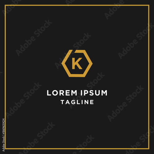 dk or kd hexagon logo