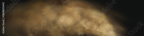 Realistic vector background of sandy smoke clouds.